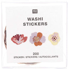 Laden Sie das Bild in den Galerie-Viewer, RICO DESIGN Washi Sticker Blumen 200 Stück
