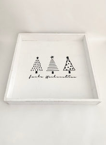 Holz Tablett quadratisch "Frohe Weihnachten"